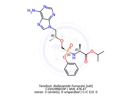 Chemical structure of Tenofovir Alafenamide Fumarate