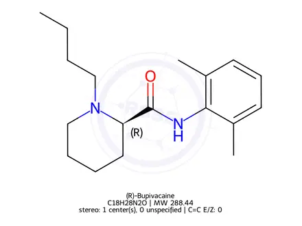 Chemical structure of (R)-(+)-Bupivacaine Hydrochloride