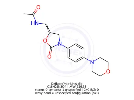 Chemical structure of Defluoro?rac-Linezolid