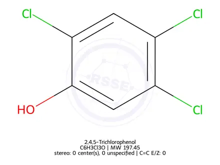 Chemical structure of 2,4,5-Trichlorophenol