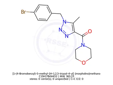 Chemical structure of [1-(4-Bromobenzyl)-5-methyl-1H-1,2,3-triazol-4-yl] (morpholino)methanone