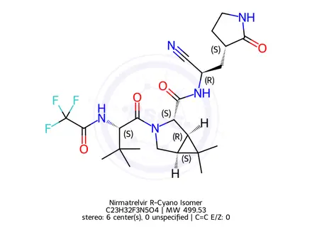 Chemical structure of Nirmatrelvir R-Cyano Isomer