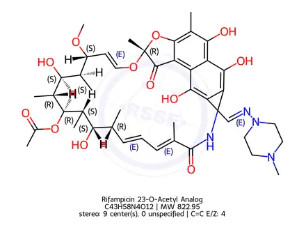 Chemical structure of 25-Deacetyl-23-Acetyl Rifampicin