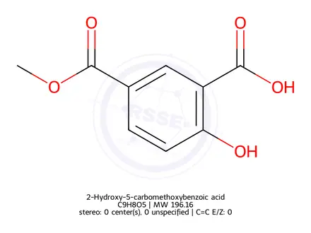 Chemical structure of 2-Hydroxy-5-carbomethoxybenzoic acid