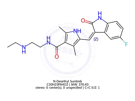 Chemical structure of N-Desethyl Sunitinib