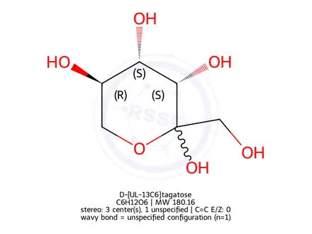 Chemical structure of D-[UL-13C6]tagatose