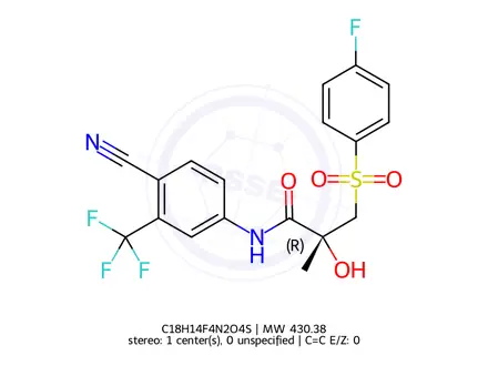Chemical structure of (R)-(-)Bicalutamide