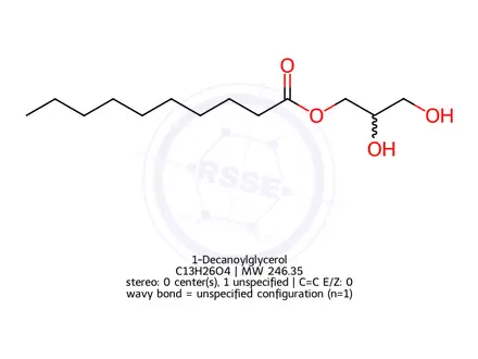 Chemical structure of 1-Decanoyl-rac-glycerol
