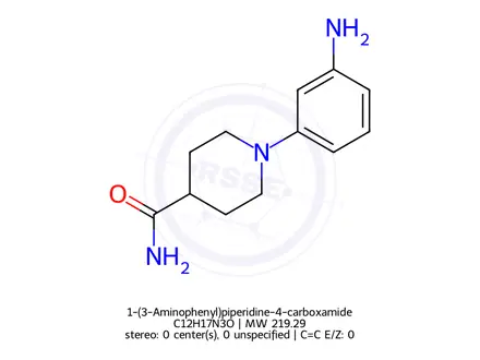 Chemical structure of 1-(3-Aminophenyl)piperidine-4-carboxamide