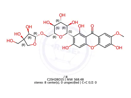 Chemical structure of Polygalaxanthone III