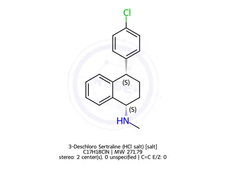 Chemical structure of 3-Dechloro Sertraline Hydrochloride