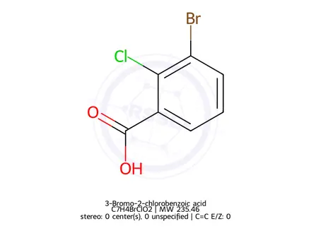 Chemical structure of 3-Bromo-2-chlorobenzoic acid