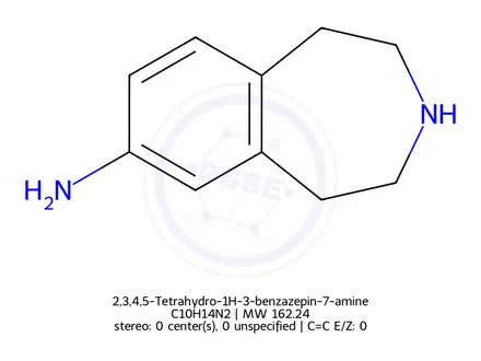 Chemical structure of 2,3,4,5-Tetrahydro-1H-3-benzazepin-7-amine