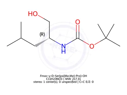 Chemical structure of Fmoc-y-D-Ser(psi(Me,Me)-Pro)-OH