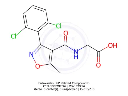 Chemical structure of Dicloxacillin USP Related Compound D