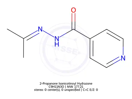 Chemical structure of 2-Propanone Isonicotinoyl Hydrazone