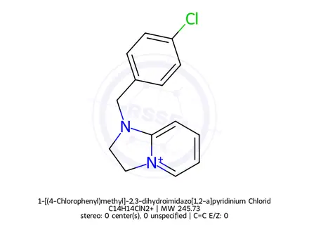 Chemical structure of 1-[(4-Chlorophenyl)methyl]-2,3-dihydroimidazo[1,2-a]pyridinium Chloride