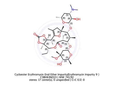 Chemical structure of Cycloester Erythromycin Enol Ether