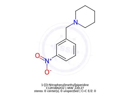 Chemical structure of 1-[(3-Nitrophenyl)methyl]piperidine
