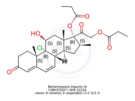Chemical structure of Beclometasone Impurity M