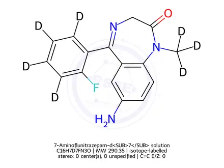Chemical structure of 7-Aminoflunitrazepam-d<SUB>7</SUB> solution