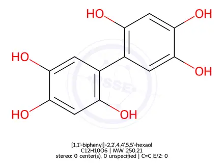 Chemical structure of [1,1'-biphenyl]-2,2',4,4',5,5'-hexaol