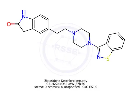 Chemical structure of Ziprasidone Deschloro Impurity