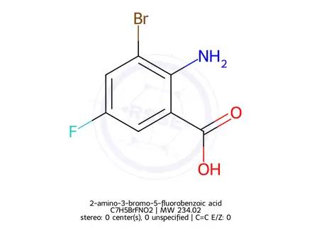 Chemical structure of 2-amino-3-bromo-5-fluorobenzoic acid