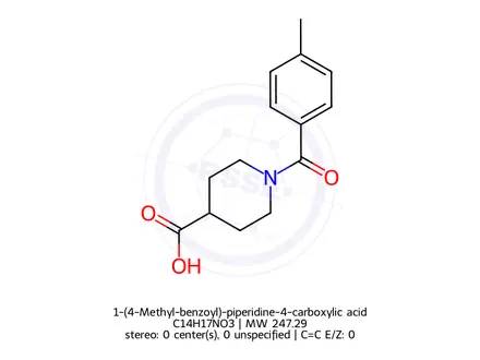 Chemical structure of 1-(4-Methyl-benzoyl)-piperidine-4-carboxylic acid