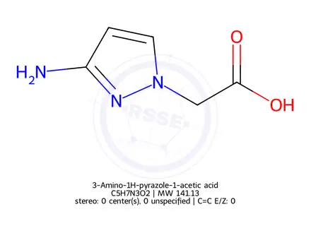Chemical structure of 3-Amino-1H-pyrazole-1-acetic acid