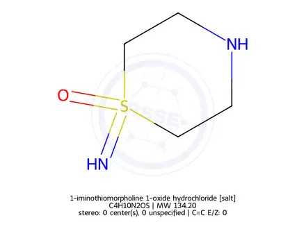 Chemical structure of 1-iminothiomorpholine 1-oxide hydrochloride