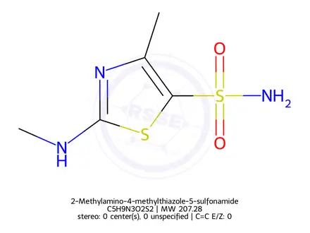 Chemical structure of 2-Methylamino-4-methylthiazole-5-sulfonamide