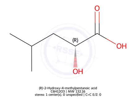 Chemical structure of (R)-2-Hydroxy-4-methylpentanoic acid