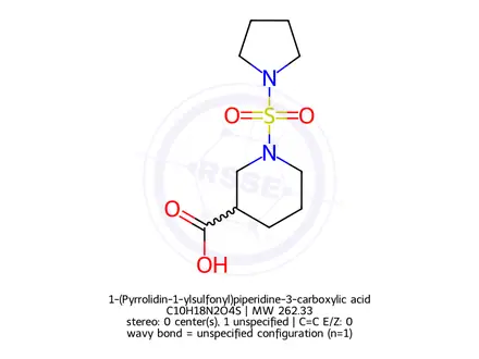 Chemical structure of 1-(Pyrrolidin-1-ylsulfonyl)piperidine-3-carboxylic acid