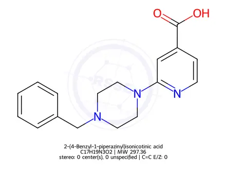 Chemical structure of 2-(4-Benzyl-1-piperazinyl)isonicotinic acid