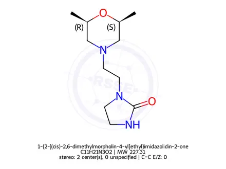 Chemical structure of 1-{2-[(cis)-2,6-dimethylmorpholin-4-yl]ethyl}imidazolidin-2-one