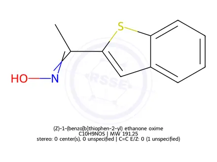 Chemical structure of (Z)-1-(benzo[b]thiophen-2-yl) ethanone oxime