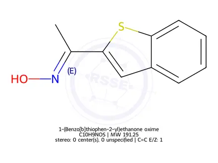 Chemical structure of 1-(Benzo[b]thiophen-2-yl)ethanone oxime