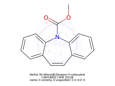 Chemical structure of Methyl 5H-dibenzo[b,f]azepine-5-carboxylate