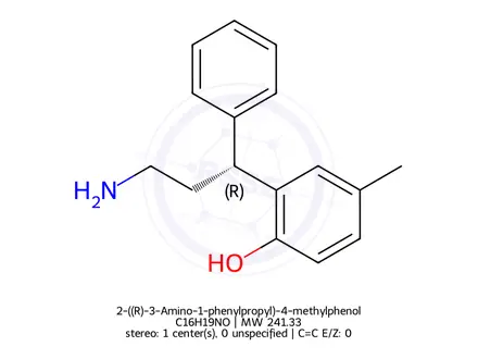 Chemical structure of 2-((R)-3-Amino-1-phenylpropyl)-4-methylphenol