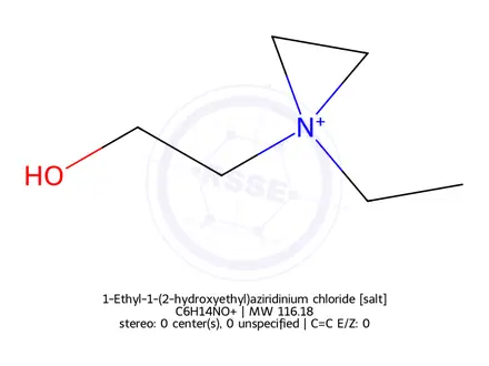 Chemical structure of 1-Ethyl-1-(2-hydroxyethyl)aziridinium chloride