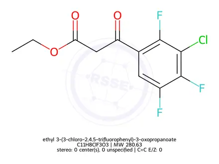 Chemical structure of ethyl 3-(3-chloro-2,4,5-trifluorophenyl)-3-oxopropanoate