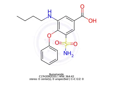 Chemical structure of Bumetanide Aminobenzoic Acid
