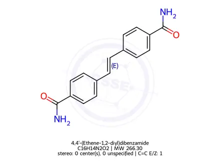 Chemical structure of 4,4'-(Ethene-1,2-diyl)dibenzamide