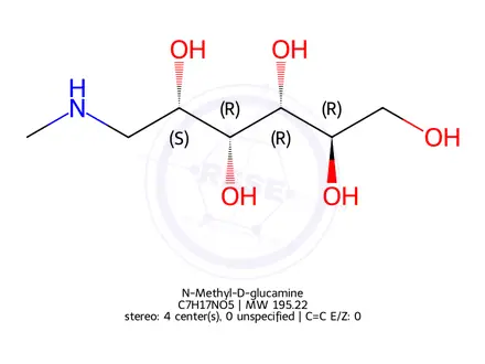 Chemical structure of N-Methyl-D-glucamine