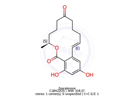 Chemical structure of Zearalenone