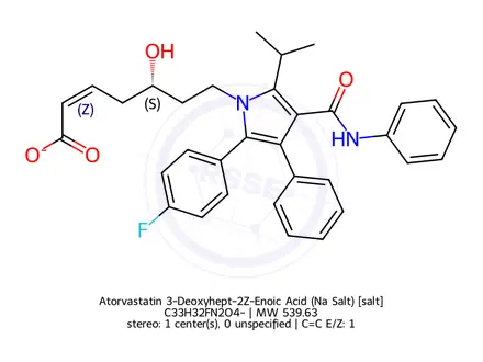 Chemical structure of Atorvastatin 3-Deoxyhept-2Z-Enoic Acid (Na Salt)