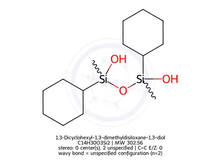 Chemical structure of 1,3-Dicyclohexyl-1,3-dimethyldisiloxane-1,3-diol