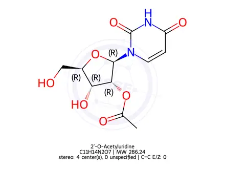 Chemical structure of 2`-O-Acetyluridine