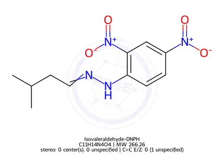 Chemical structure of Isovaleraldehyde-DNPH